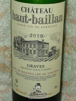 Rượu vang Chateau Haut-baillan Graves Blanc