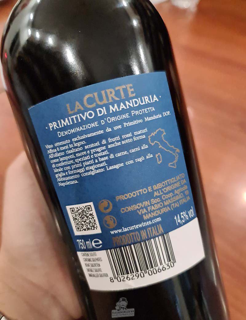 Rượu vang La Curte Primitivo