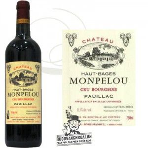 Rượu vang Pháp Chateau Haut Bages Monpelou Pauillac