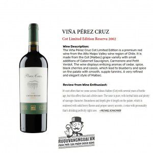 Vang Chile Perez Cruz Cabernet Sauvignon Limited Edition bn2
