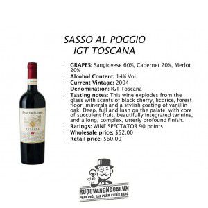 Rượu vang Piccini Sasso al Poggio Toscana IGT bn1