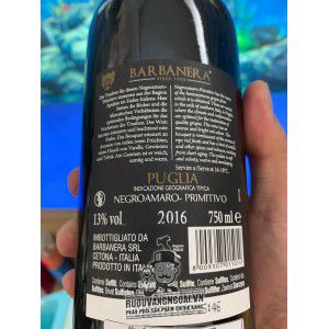 Rượu Vang Ý BARBANERA PUGLIA NEGROAMARO PRIMITIVO uống ngon bn3