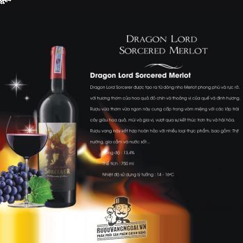 Rượu vang Pháp DRAGON LORD SORCERED MERLOT bn1
