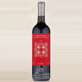 Rượu Vang Ý Sistina Montepulciano dAbruzzo DOC cao cấp bn1